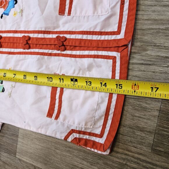 Vtg 60s Plum Blossoms Chinese Shirt Top Kids Girls 6 Asian Pink Red Embroidered - Picture 11 of 12